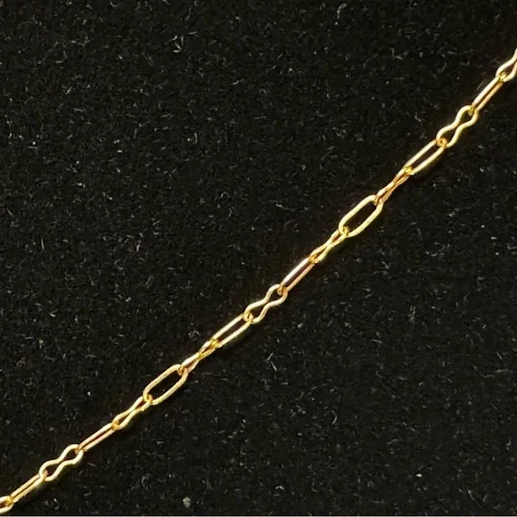 14k yellow gold vintage handmade link chain necklace - Picture 3 of 6